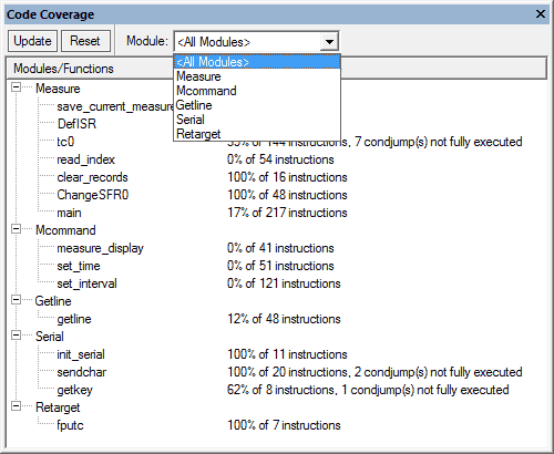 Code Coverage Window