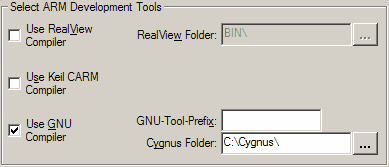 &micro;Vision GNU Tools Selection