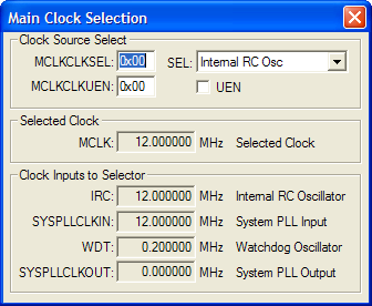Main Clock Selection