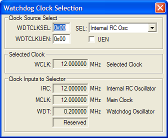 Watchdog Clock Selection