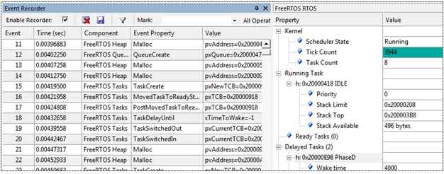 Event Recorder for FreeRTOS
