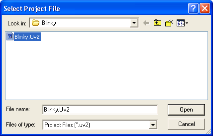 Select Project File Dialog