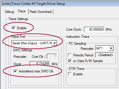 Configure the Serial Wire Debug mode