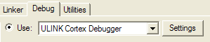 Use: ULINK Cortex Debugger