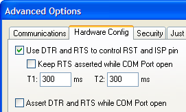 Flash Magic Advanced Options Dialog