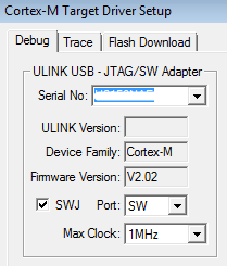 Target Driver Setup - ULINK2 Adapter