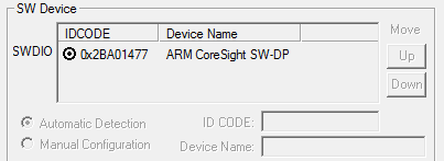 Options for Target - Debug - Settings - JTAG Device Display