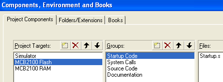 Components, Environment and Books Dialog