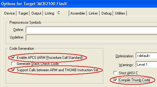Options for Target - Compiler Dialog