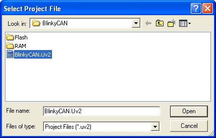 Select Project File Dialog