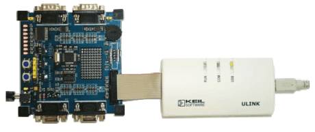 MCB2100 Board Connected to ULINK