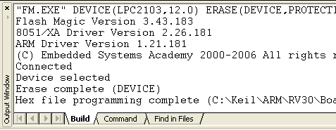 Flash Magic Download Output Window