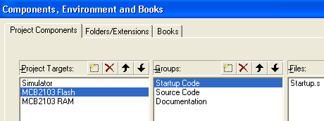 Components, Environment and Books Dialog