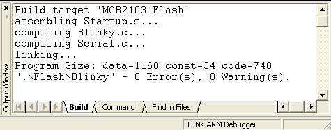 Compile and Link Output Command Window