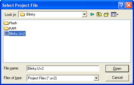 Select Project File Dialog