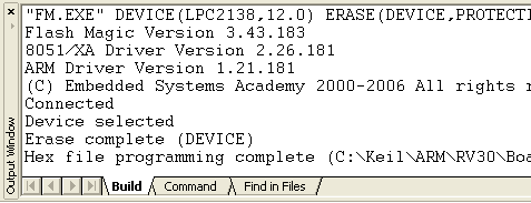 Flash Magic Download Output Window