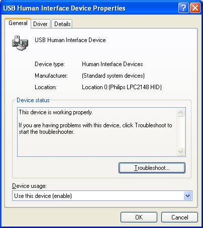 HID Properties Dialog