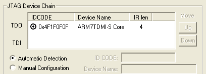 Options for Target - Debug - Settings - JTAG Device Display