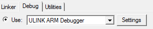 Use: ULINK ARM Debugger