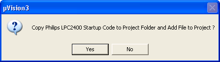 'Copy MCB2400 Startup Code' Dialog