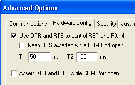 Flash Magic Advanced Options Dialog
