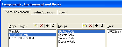 Components, Environments and Books Dialog