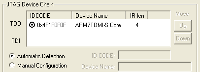 Options for Target - Debug - Settings - JTAG Device Display