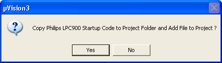 Insert MCB900 Startup Code Dialog