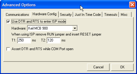 Flashmagic Advanced Options Dialog