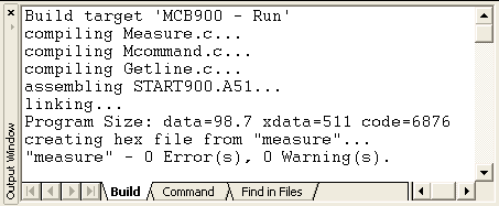 Output Window from Building MEASURE