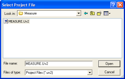 Open MEASURE Project Dialog