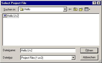 Open HELLO Project Dialog