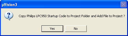 Insert MCB950 Startup Code' Dialog