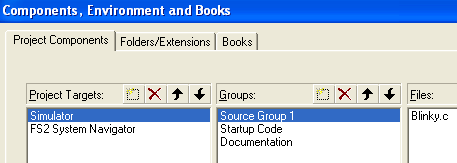 Components, Environments and Books Dialog