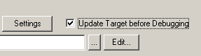 Update Target Before Debugging Checkbox