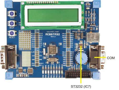 MCBSTM32 Board Serial Port