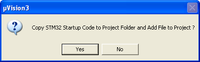 'Copy STM32F10x.c Startup Code' Dialog