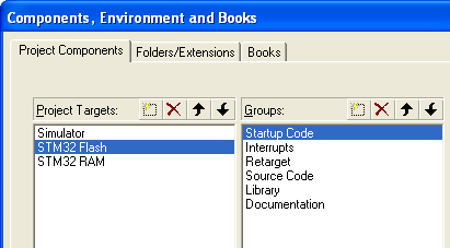 Components, Environments and Books Dialog