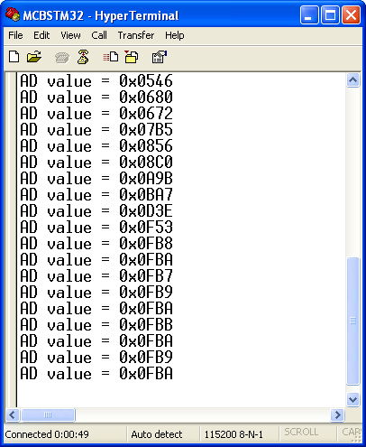 HyperTerm screen showing AD results