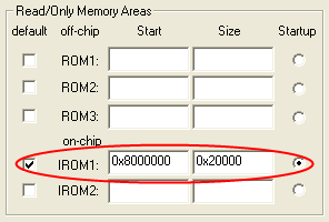Options for Target - IROM1