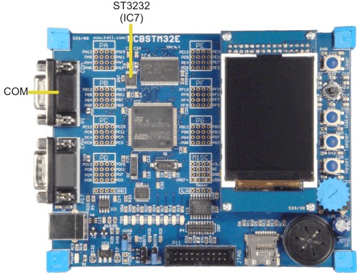 MCBSTM32E Board Serial Port