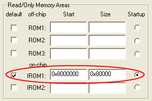 Options for Target - IROM1