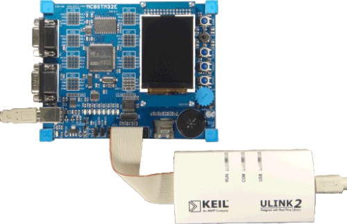MCBSTM32E connected to ULINK2