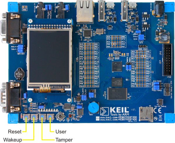 MCBSTM32F200 Board Buttons