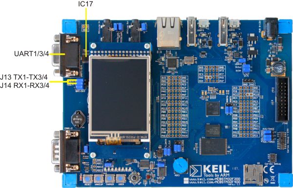 MCBSTM32F200 Board Serial Port