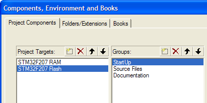 Components, Environments and Books Dialog