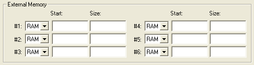 Options for Target &mdash; External RAM & ROM