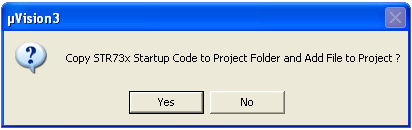 Copy Startup dialog