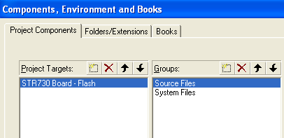 Components, Environment and Books Dialog