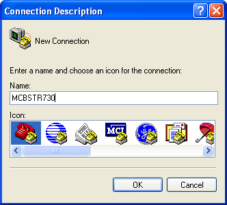HyperTerm Connection Description Dialog